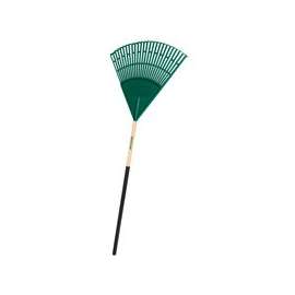 Landscapers Select 34586 Lawn/Leaf Rake, Poly Tine, 26-Tine, Wood Handle, 48 in L Handle