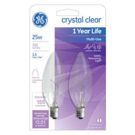 GE2PK25W CLR Blunt Bulb