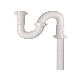 Plumb Pak PP66-3W S-Trap, 1-1/2 in, Slip, Plastic, White