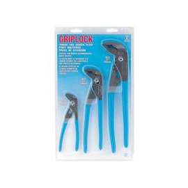 Griplock Tongue and Groove Plier Set, 6 in, 10 in and 12 in Lengths, Hex Jaw