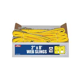 S-Line 20-EE2-9802X8 Lifting Sling, 2 in W, 8 ft L, 2-Ply, 6200 lb Vertical Hitch, Polyester, Gray