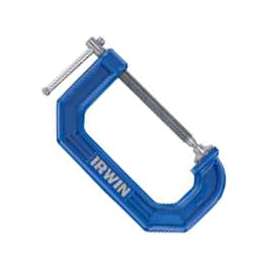 IRWIN 225103ZR C-Clamp, 3 in Max Opening Size, 2-1/4 in D Throat, Cast Iron Body, Blue Body