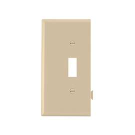 Eaton Wiring Devices STE1V Wallplate, 4-7/8 in L, 3.12 in W, 1 -Gang, Polycarbonate, Ivory, High-Gloss