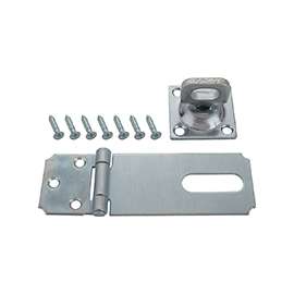 ProSource LR-126-BC3L-PS Safety Hasp, 4-1/2 in L, 4-1/2 in W, Steel, Zinc, 3/8 in Dia Shackle, Swivel Staple