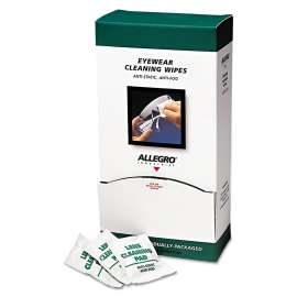 Eyewear Cleaning Wipes, 5 in x 8", White, 100/Box