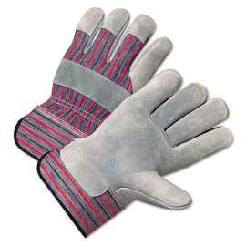 2000 Series Leather Palm Gloves, Gray/Red, Large, 12 Pairs