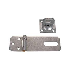 ProSource 33065MGS-BC3L-PS Safety Hasp, 4-1/2 in L, 4-1/2 in W, Galvanized Steel, Zinc, 3/8 in Dia Shackle