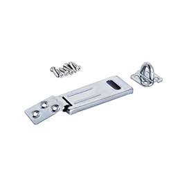 ProSource BH-706ZP3L-PS Safety Hasp, 3-1/2 in L, 3-1/2 in W, Steel, Zinc, 3/8 in Dia Shackle, Swivel Staple