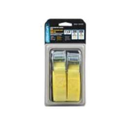 ProSource FH64055-1 Lashing Strap, Light-Duty, Polyester, Yellow, Zinc-Plated Buckle