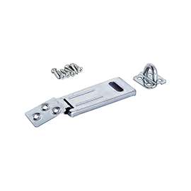 ProSource BH-707ZP3L-PS Safety Hasp, 4-1/2 in L, 4-1/2 in W, Steel, Zinc, 3/8 in Dia Shackle, Swivel Staple