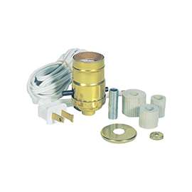 Westinghouse 7002500 Lamp Kit, Plug-In, Sockets, Metal, Brass, For: Standard Base 150 W Bulb
