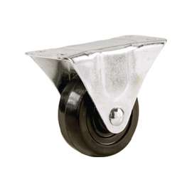 Shepherd Hardware 9484 Rigid Caster, 4 in Dia Wheel, 1-1/4 in W Wheel, Rubber Wheel, 225 lb