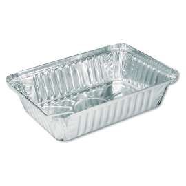 Aluminum Oblong Pan, 2.25 lb Capacity, 5.94 x 8.44 x 1.81, Silver, 500/Carton