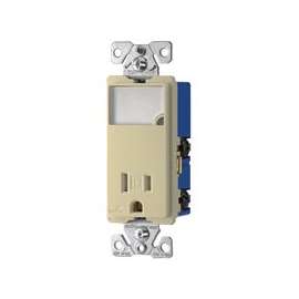 Eaton Cooper Wiring TR7735V-BOX LED Wall Box Nightlight Combination, 1 -Pole, 15 A, 125 V, Ivory