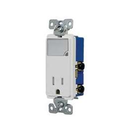 Eaton Cooper Wiring TR7735W-K-L LED Wall Box Nightlight Combination, 1 -Pole, 15 A, 125 V, White