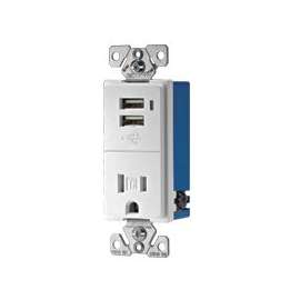 RECEPTACLE USB CHARGE WHITE