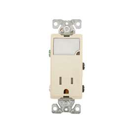 Eaton Cooper Wiring TR7735LA-BOX LED Wall Box Nightlight Combination, 1 -Pole, 15 A, 125 V, Light Almond