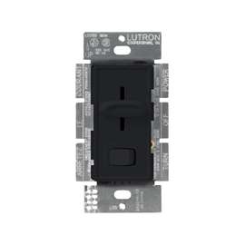 Lutron Skylark S-600PH-BL Dimmer, 5 A, 120 V, 600 W, Halogen, Incandescent Lamp, Black
