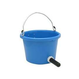 FORTEX-FORTIFLEX N400-8CF Calf Feeder with Nipple, 8 qt Capacity, Rubber Polyethylene Bucket, Blue Bucket