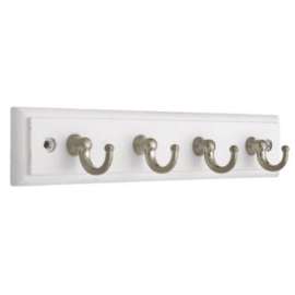 WHT/NI Acry Rail/4 Hook