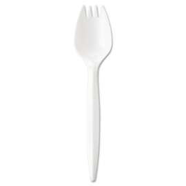 Wrapped Cutlery, 5 3/4" Spork, Mediumweight, White, 1000/Carton