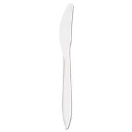 Medium-Weight Cutlery, Knife, White, 1000/Carton