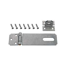 ProSource LR-1326-BC3L-PS Safety Hasp, 6 in L, 6 in W, Steel, Galvanized, 7/16 in Dia Shackle, Fixed Staple