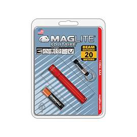 MagLite K3A036 Flashlight, Incandescent Lamp, Alkaline Battery, Red