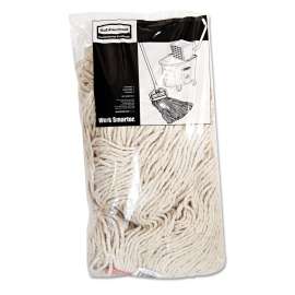Cotton/Synthetic Cut-End Blend Mop Head, 20oz, 1" Band, White, 12/Carton