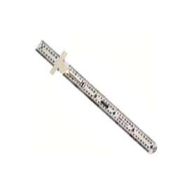 GENERAL 300/1 Precision Measuring Ruler, SAE Graduation, Stainless Steel, 3-7/8 in W