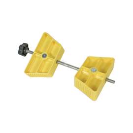 CAMCO 44622 Wheel Stop Chock, Plastic, Yellow, For 26 to 30 in Dia Tires with Spacing of 3-1/2 to 5-1/2 in
