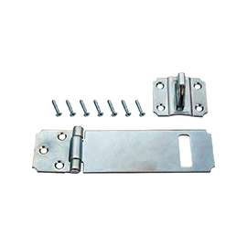 ProSource LR-123-BC3L-PS Safety Hasp, 3-1/2 in L, 3-1/2 in W, Steel, Zinc, 7/16 in Dia Shackle, Loose Staple