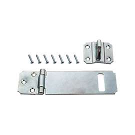 ProSource LR-124-BC3L-PS Safety Hasp, 4-1/2 in L, 4-1/2 in W, Steel, Zinc, 7/16 in Dia Shackle, Loose Staple