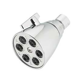 DELTA 75251C Shower Head, 1.75 gpm, 1/2 in Connection, IPS, 3-Spray Function, Chrome, 2-3/4 in Dia