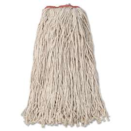 Premium Eight-Ply Cut-End Cotton Wet Mop Head, 24oz, White, 12/Carton