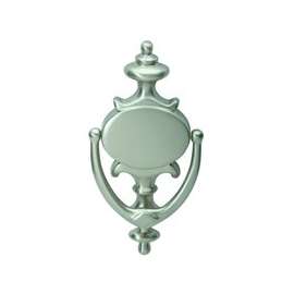Schlage SC2-3107-619 Door Knocker, Solid Brass, Satin Nickel, 5 in Mounting Hole