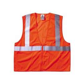 GloWear 8210Z Class 2 Economy Vests with Pocket, Zipper Closure, S/M, Lime