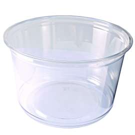Recycleware Round Deli Container, 16 oz, 4.6" Diameter x 3" h, Clear, Plastic, 500/Carton