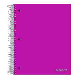 Five-Subject Notebook, 5 Subject, College Rule, Randomly Assorted Cover Color, (200) 11 x 9 Sheets
