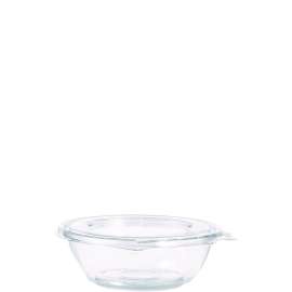 SafeSeal Tamper-Resistant, Tamper-Evident Bowls with Flat Lid, 8 oz, 5.5" Diameter x 1.7" h, Clear, 240/Carton