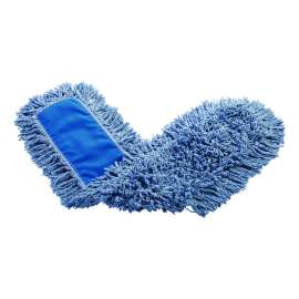 Twisted Loop Blend Dust Mop, Polyester Yarn, 48", Blue, 12/Carton