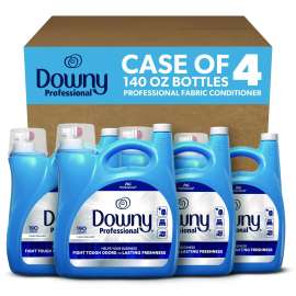 Commercial Liquid Fabric Softener, Clean and Fresh Scent, 140 oz Pour Bottle, 4/Carton