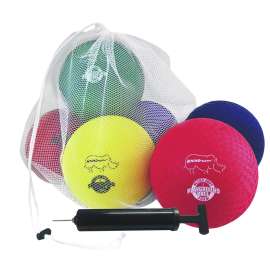 Rhino Soft Playground Ball Set, 7" Diameter, Assorted Colors, 6/Set