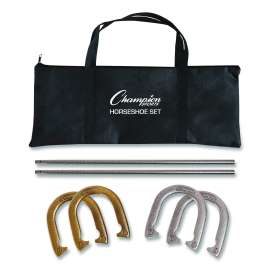Steel Horseshoe Set, (4) Horseshoes/(2) 24" Stakes/Nylon Carry Bag