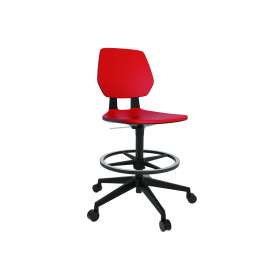 Commute Extended Height Task Chair, Supports Up to 275 lbs, 18.25" to 22.25" Seat Height, Red/Black
