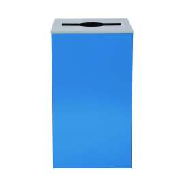 29 Gallon Trash/Recycling Cans, Steel, Blue Can with Mixed Lid