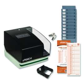 Digital Time Clock and Date Stamp Bundle, Black