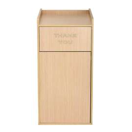 40 Gal Commercial Tray Top Waste Enclosure Trash Receptacle, 40 gal, Wood, Medium Oak