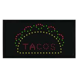 LED Rectangular TACO Sign, 19 x 10, Black Frame, Green/Red/Yellow Graphics