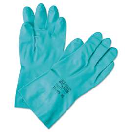 Sol-Vex Sandpatch-Grip Nitrile Gloves, Green, Size 8